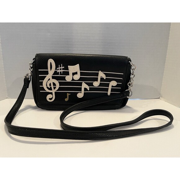 Charming Charlie Handbags - Charming Charlie Music Note Black Small Crossbody Purse